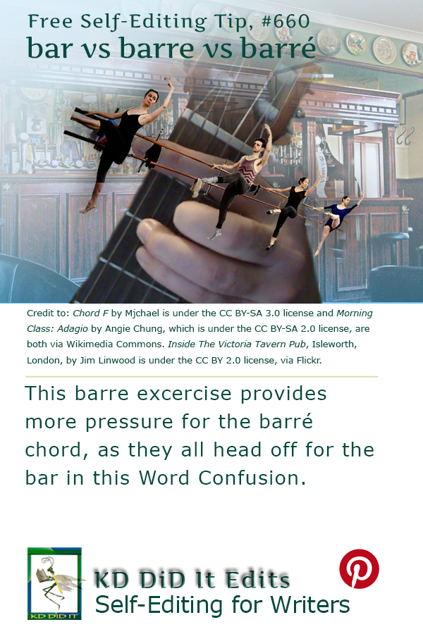 Pinterest pin for Bar vs Barre vs Barré