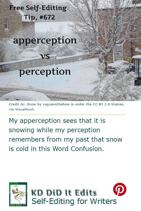 Word Confusion: Apperception versus Perception