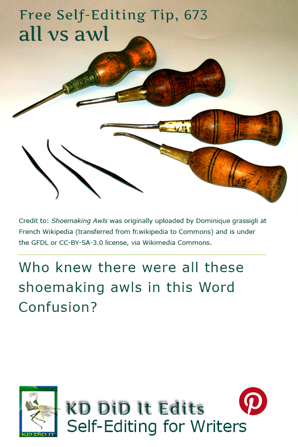 Word Confusion: All versus Awl