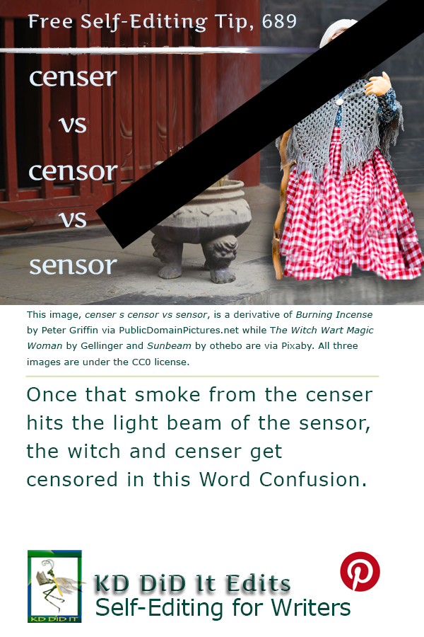 Pinterest pin for Censer vs Censor vs Sensor