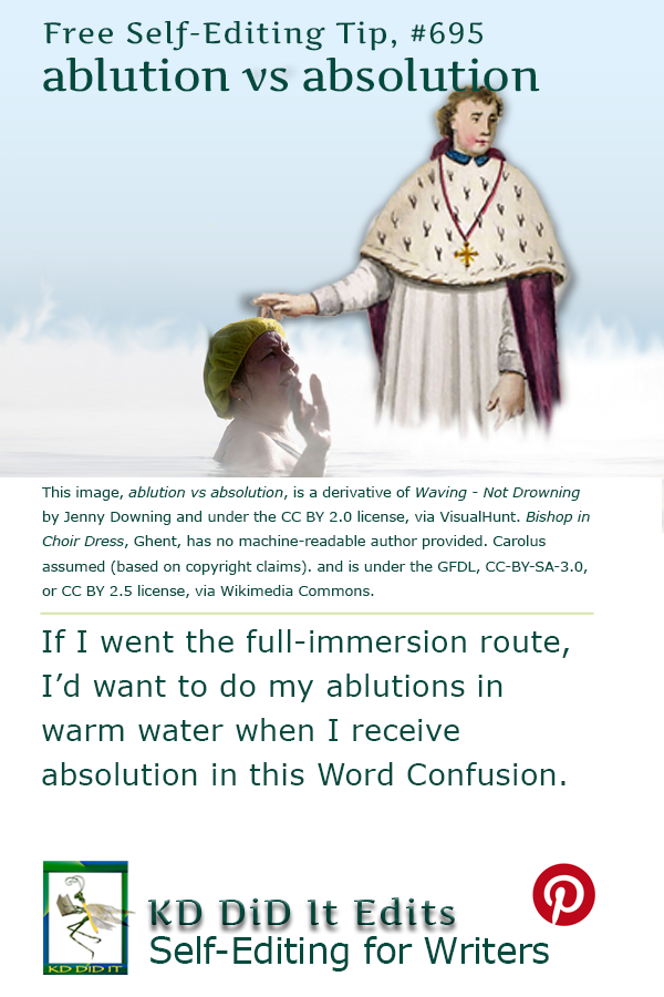 Word Confusion: Ablution versus Absolution