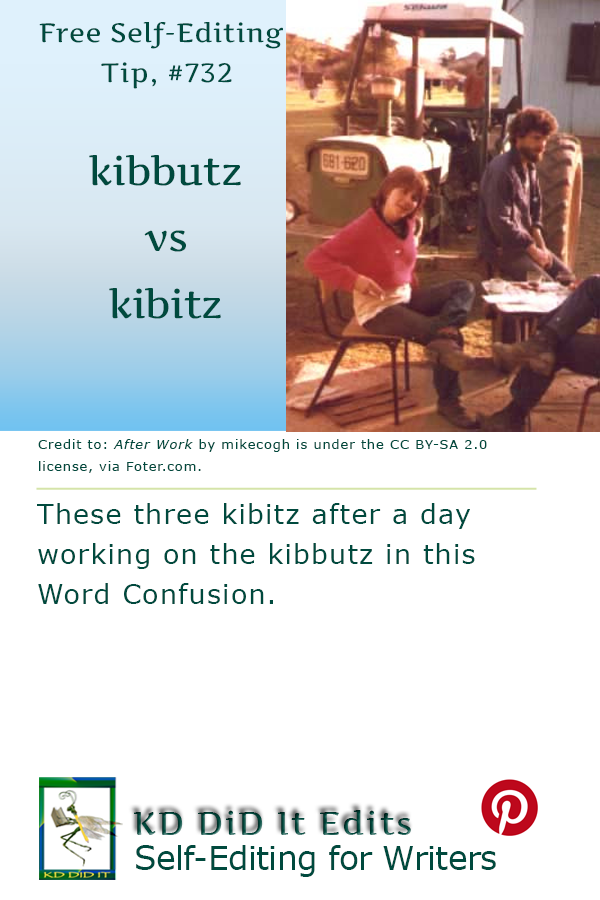 Pinterest pin for Kibbutz versus Kibitz