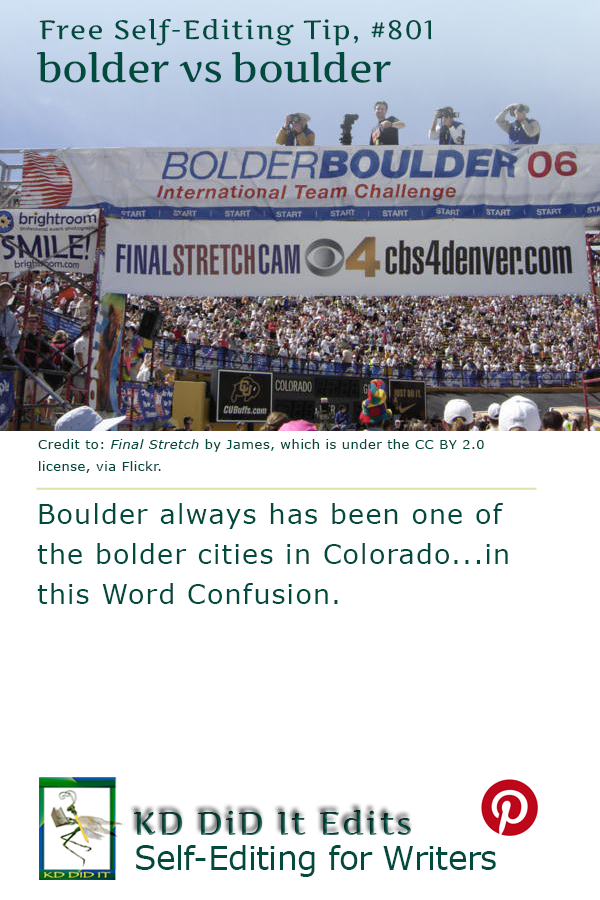 Pinterest pin for Bolder versus Boulder
