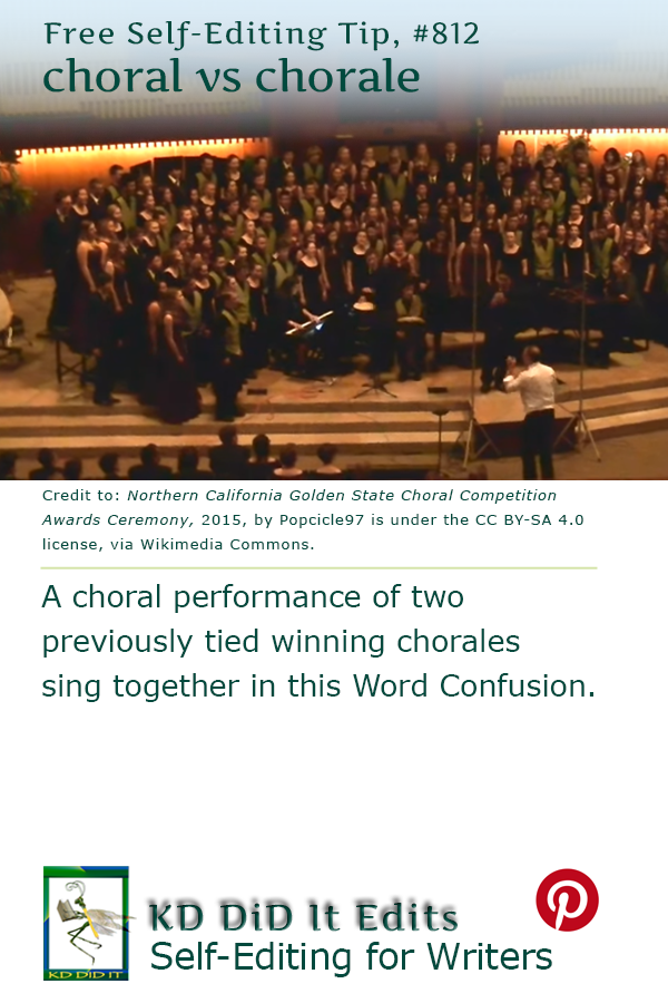 Pinterest pin for Choral versus Chorale