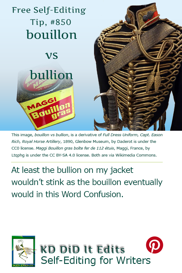 Pinterest pin for Bouillon versus Bullion