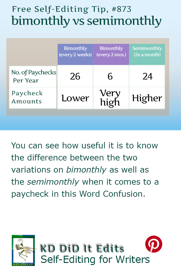 Pinterest pin for Bimonthly versus Semimonthly