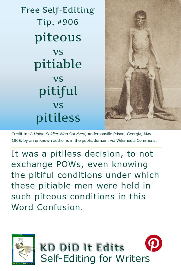 Pinterest pin for Piteous vs Pitiable vs Pitiful vs Pitiless