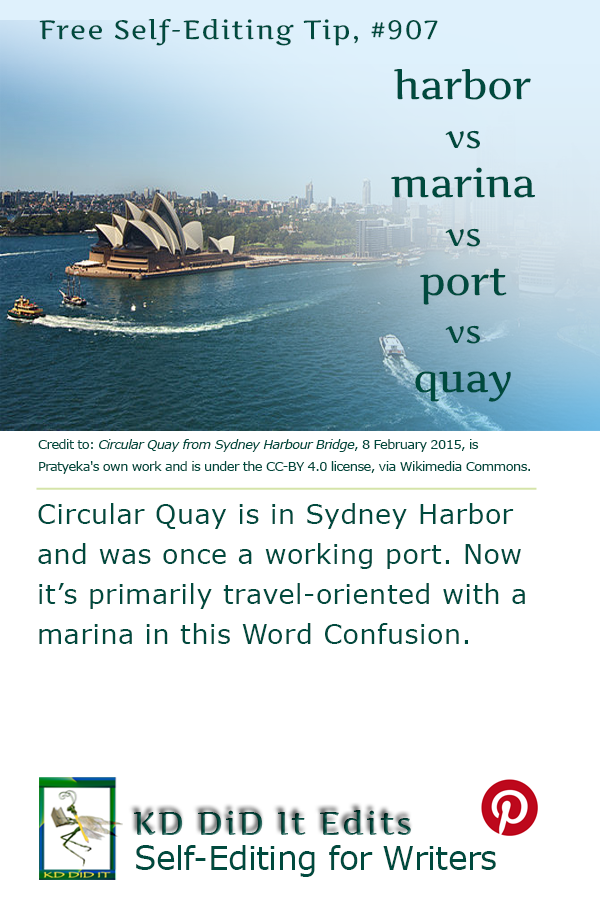 Pinterest pin for Harbor vs Marina vs Port vs Quay