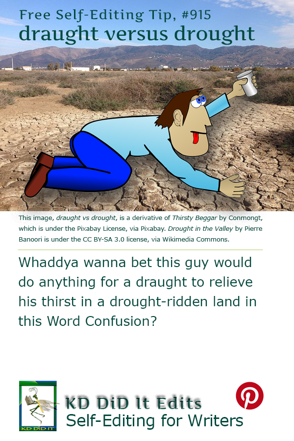 Pinterest pin for Draught versus Drought