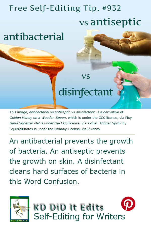 Pinterest pin for Antibacterial vs Antiseptic vs Disinfectantt