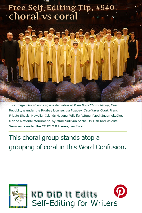 Pinterest pin for Choral versus Coral