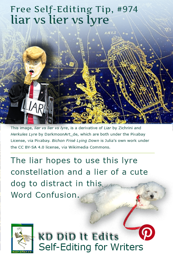 Pinterest pin for Liar vs Lier vs Lyre