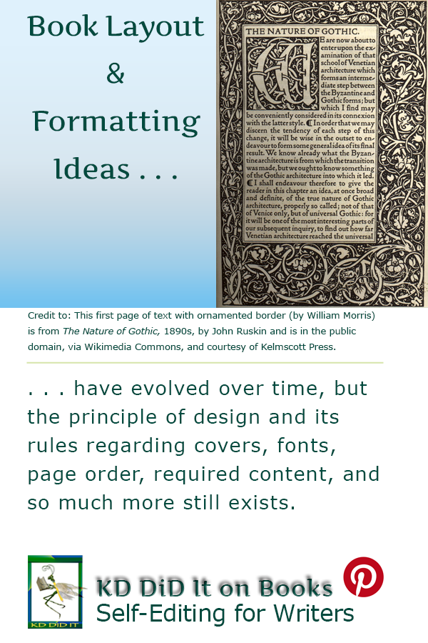 Pinterest pin for Book Layout & Formatting Ideas